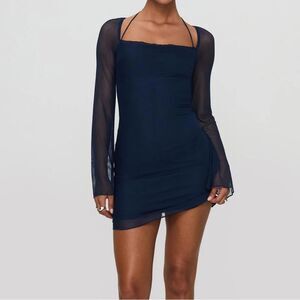 PRINCESS POLLY - Bilbao Long Sleeve Mini Dress Navy